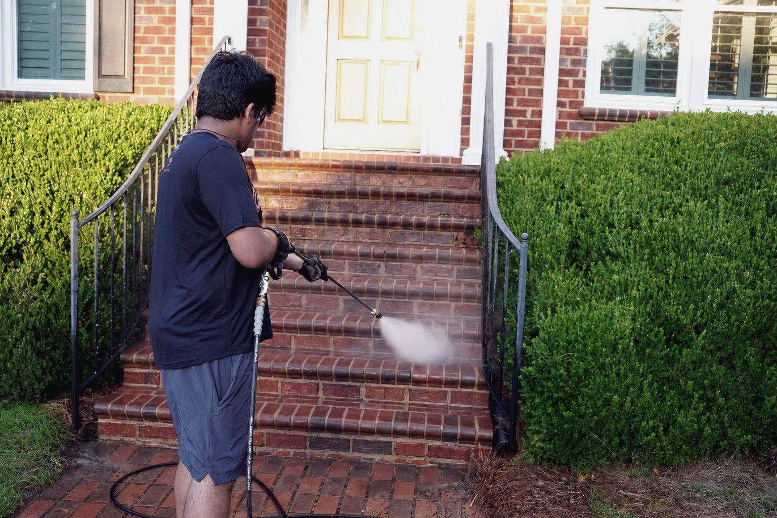 Brick steps pressure washing in Columbia, SC
