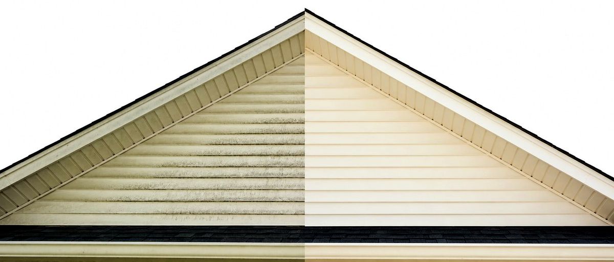 Before and after house siding cleaning in Columbia, SC