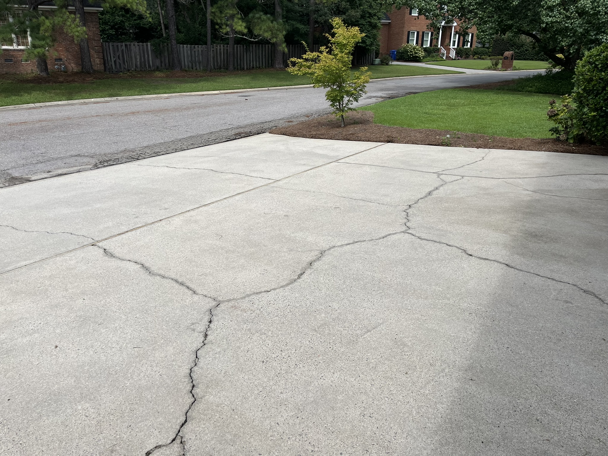 Driveway after pressure washing
